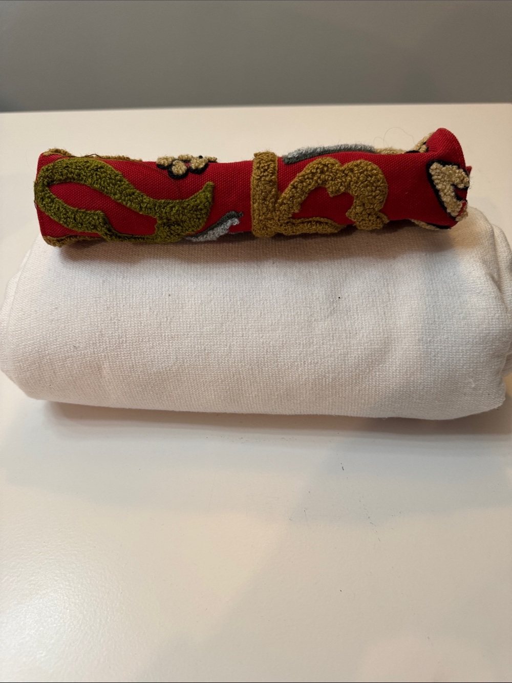 Embroidered Red Floral Cosmetic Pouch - Picture 5 of 7